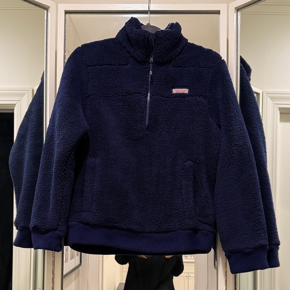 Vineyard Vines Nautical Navy Plush Pullover